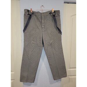 Wah Maker Frontier Pants Mens 46 Gray Buttonfly Buckle Back Suspenders Western